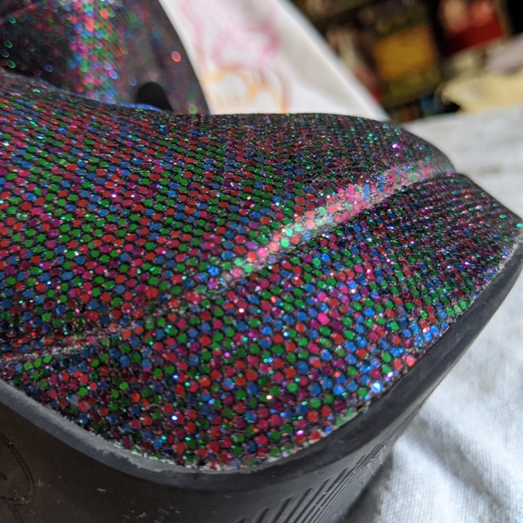 Blue glitter platform heels Fab-fetti Belle heels T.U.K - Picture 7 of 14